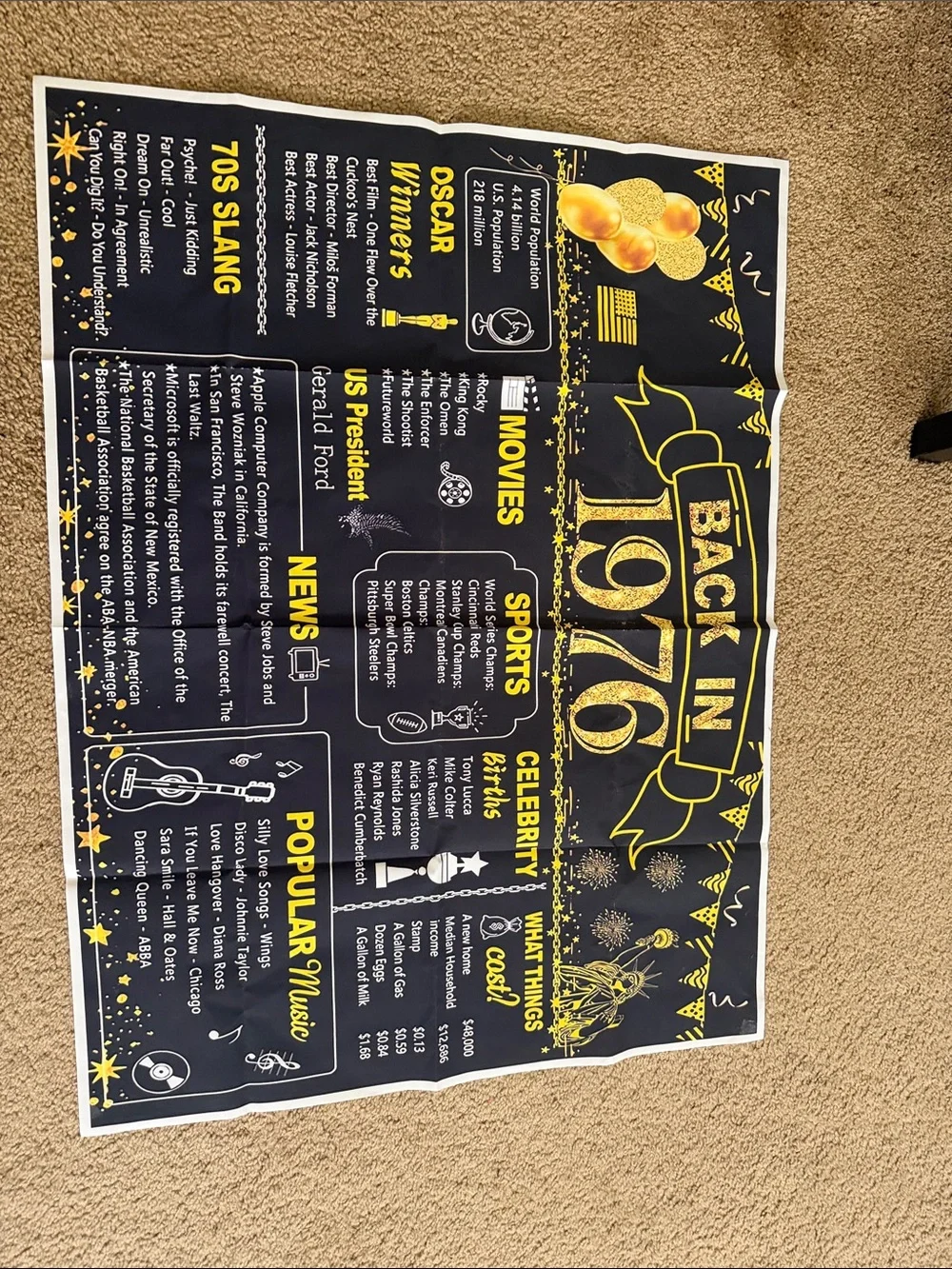 50th birthday decorations 1976
